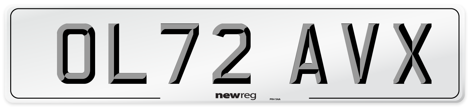 OL72 AVX Front Number Plate