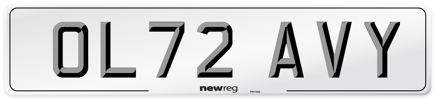 OL72 AVY Front Number Plate