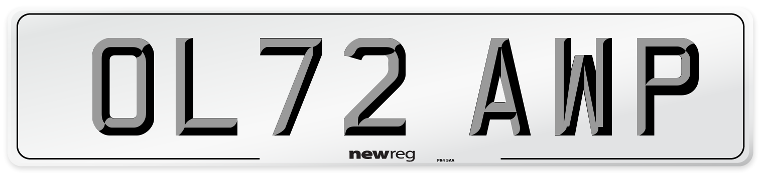 OL72 AWP Front Number Plate