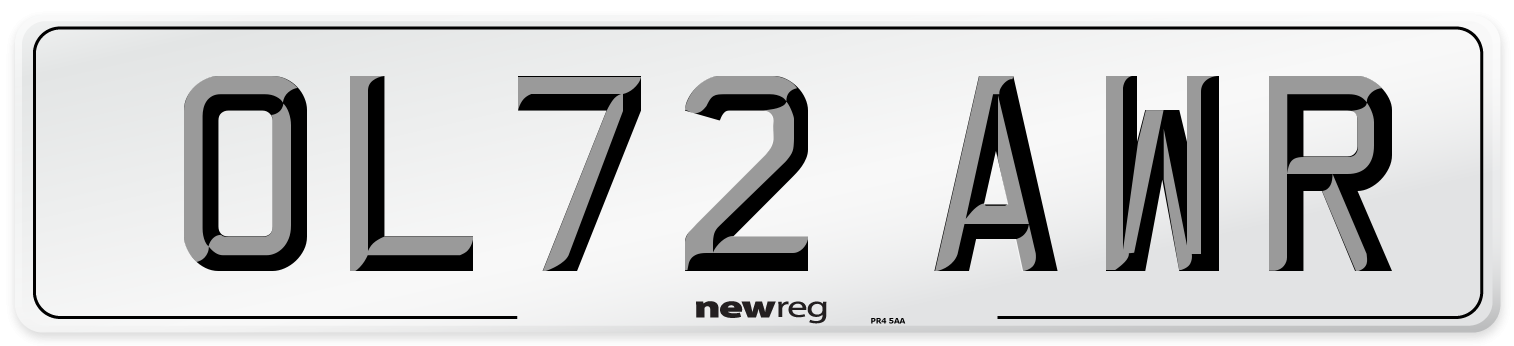 OL72 AWR Front Number Plate