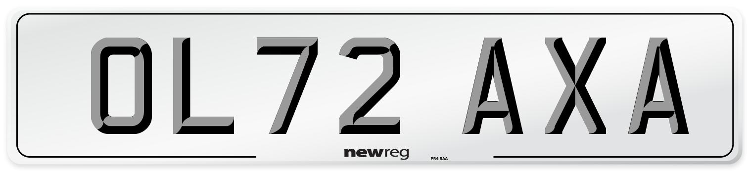 OL72 AXA Front Number Plate