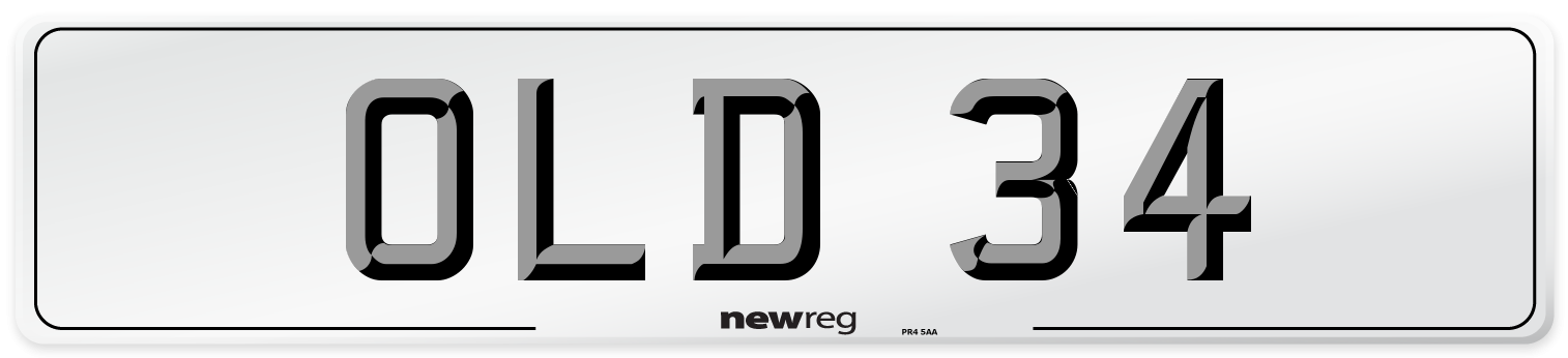 OLD 34 Front Number Plate