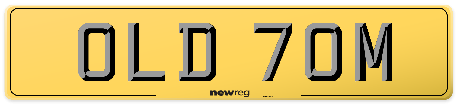 OLD 70M Rear Number Plate