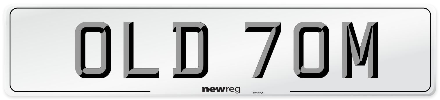 OLD 70M Front Number Plate