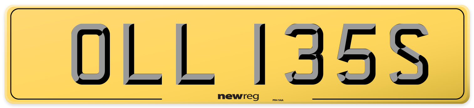 OLL 135S Rear Number Plate