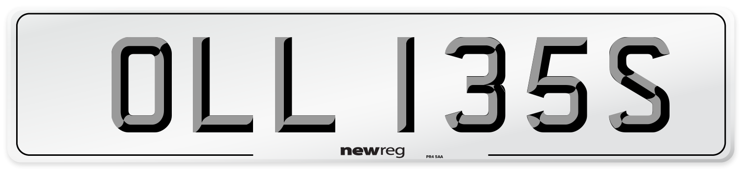 OLL 135S Front Number Plate