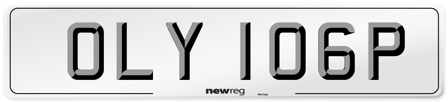 OLY 106P Front Number Plate