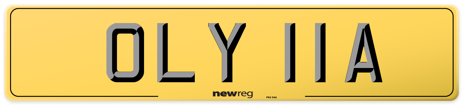 OLY 11A Rear Number Plate
