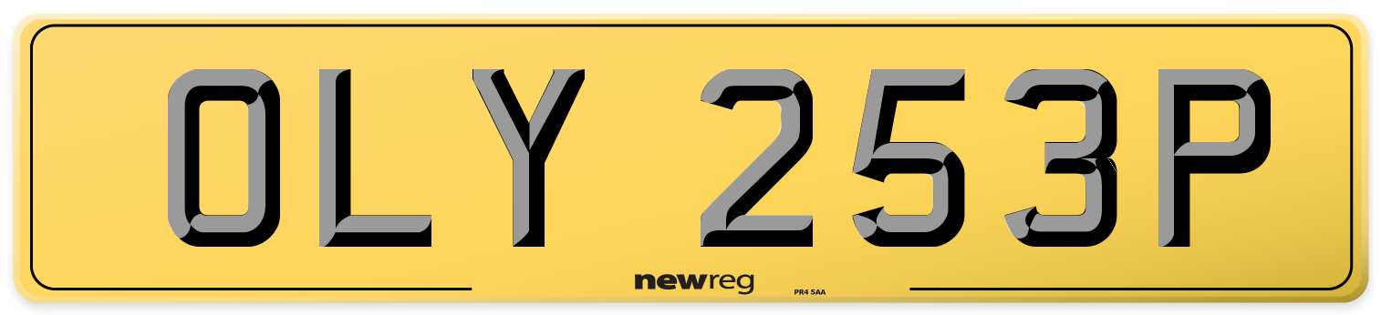 OLY 253P Rear Number Plate