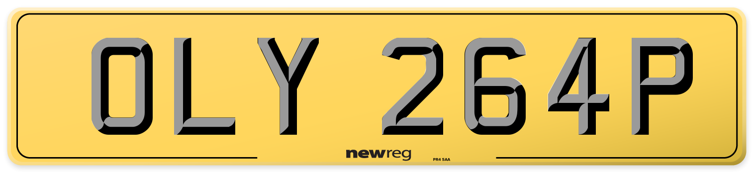 OLY 264P Rear Number Plate