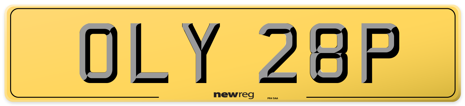 OLY 28P Rear Number Plate