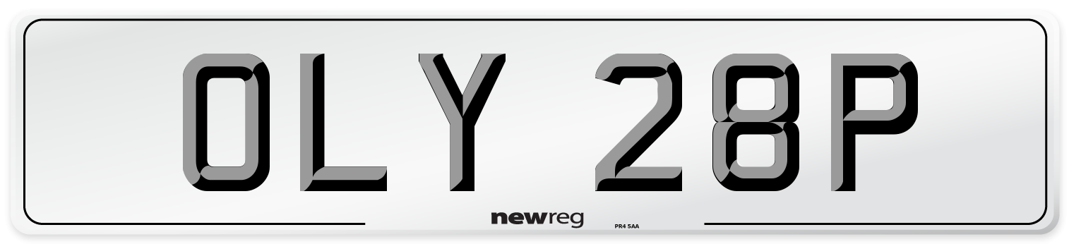 OLY 28P Front Number Plate
