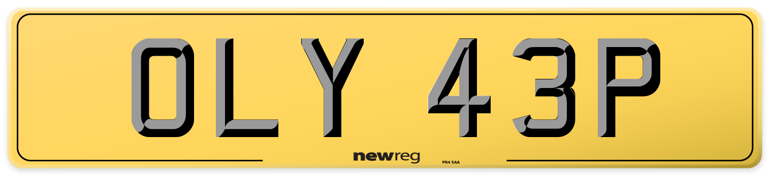 OLY 43P Rear Number Plate