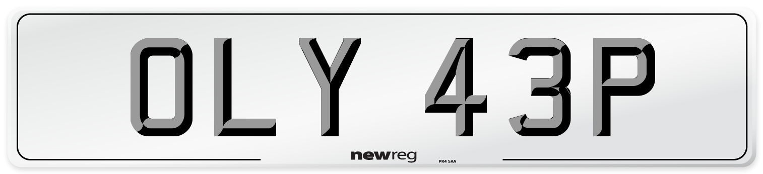 OLY 43P Front Number Plate