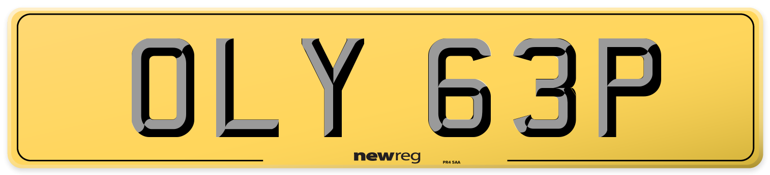 OLY 63P Rear Number Plate