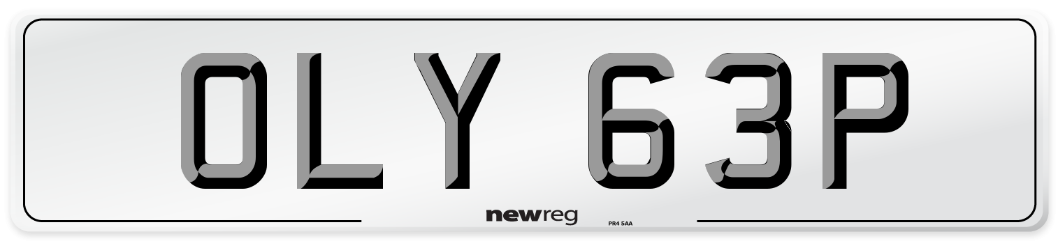OLY 63P Front Number Plate