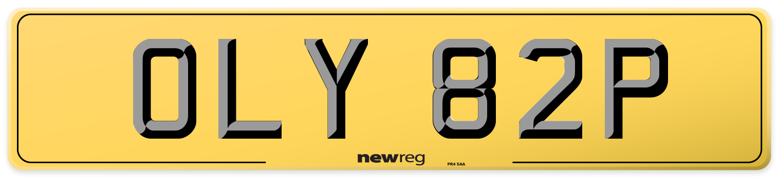 OLY 82P Rear Number Plate