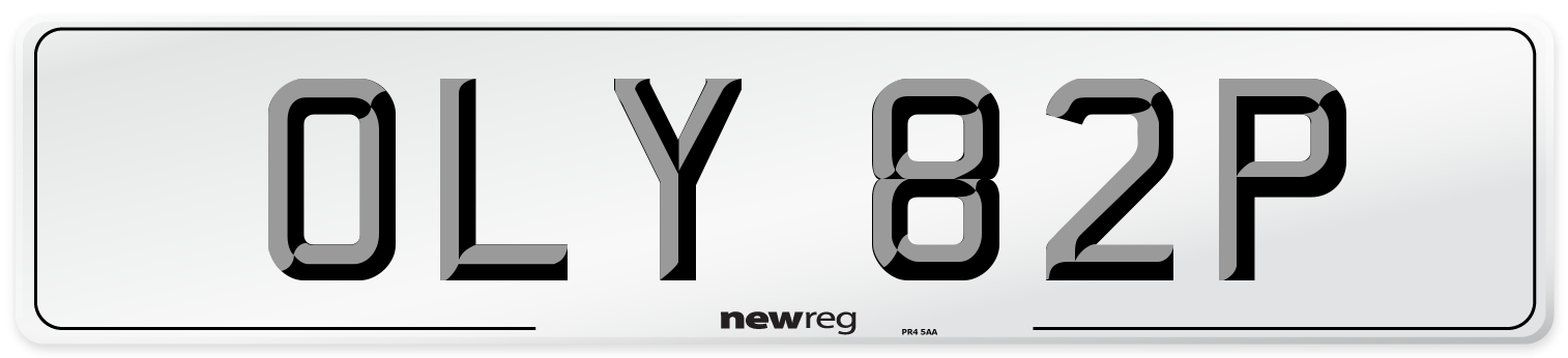 OLY 82P Front Number Plate