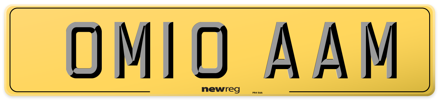 OM10 AAM Rear Number Plate