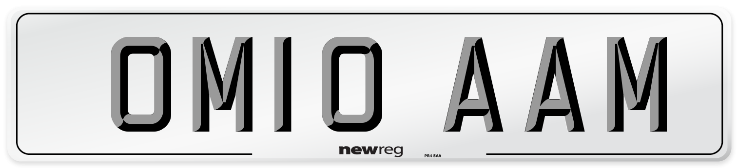 OM10 AAM Front Number Plate