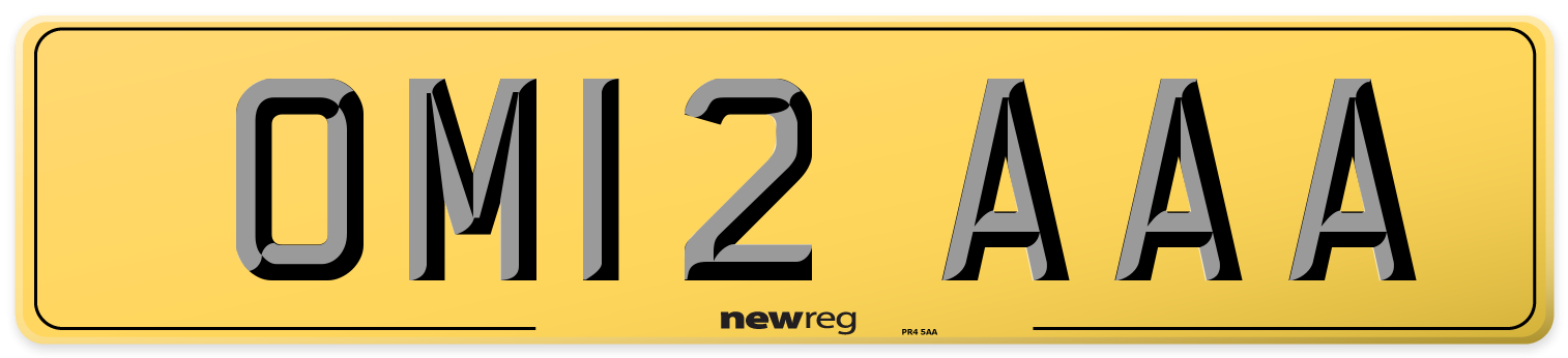OM12 AAA Rear Number Plate