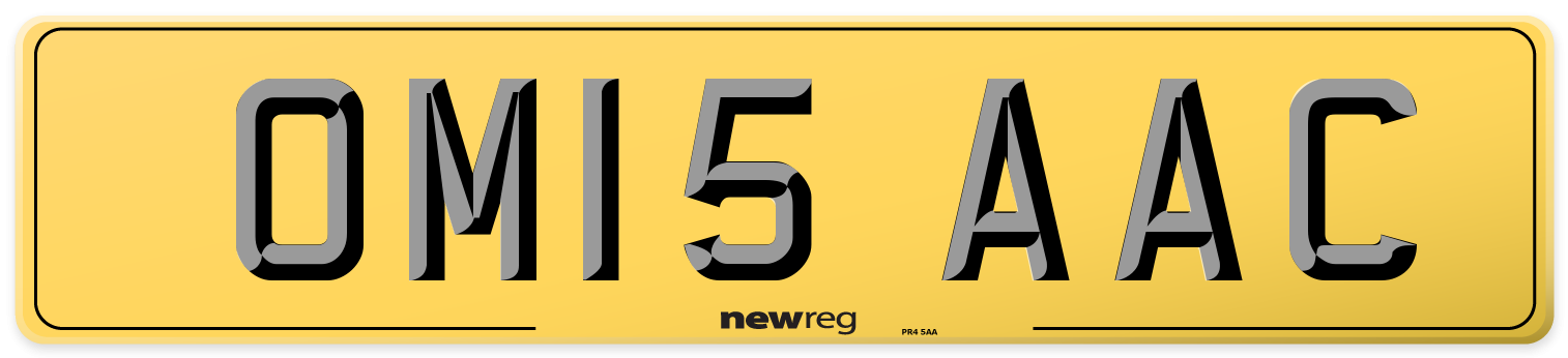 OM15 AAC Rear Number Plate