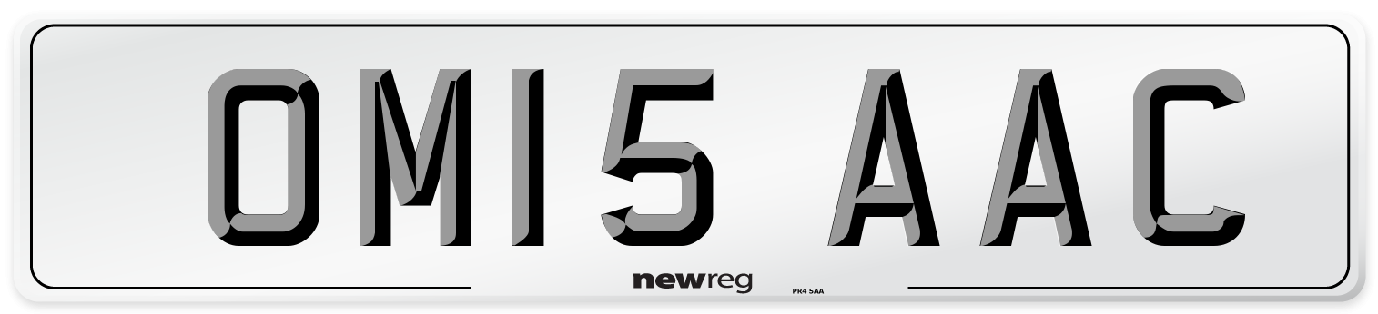 OM15 AAC Front Number Plate