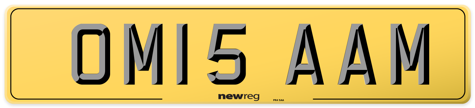 OM15 AAM Rear Number Plate