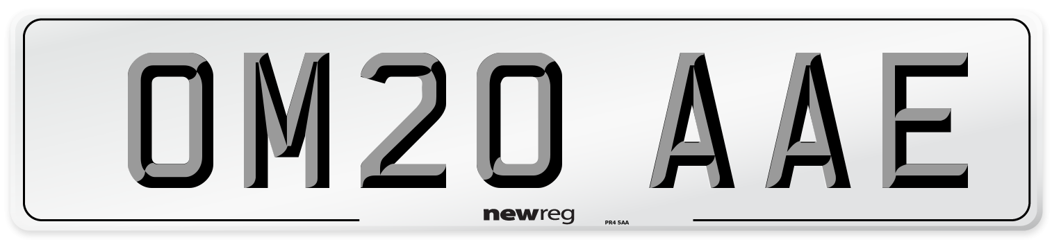 OM20 AAE Front Number Plate