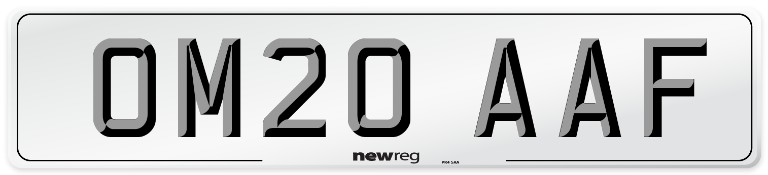 OM20 AAF Front Number Plate