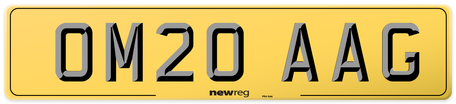 OM20 AAG Rear Number Plate