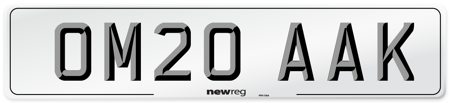 OM20 AAK Front Number Plate
