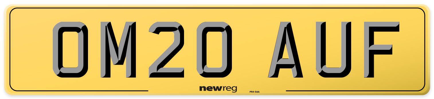 OM20 AUF Rear Number Plate