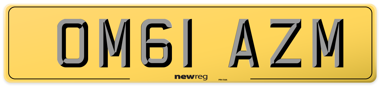OM61 AZM Rear Number Plate