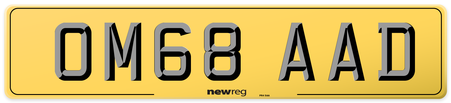 OM68 AAD Rear Number Plate