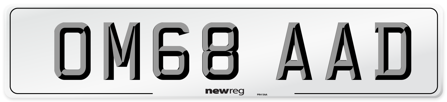 OM68 AAD Front Number Plate