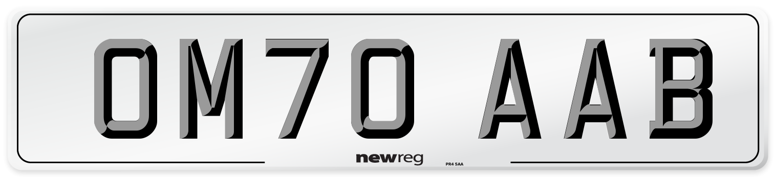 OM70 AAB Front Number Plate