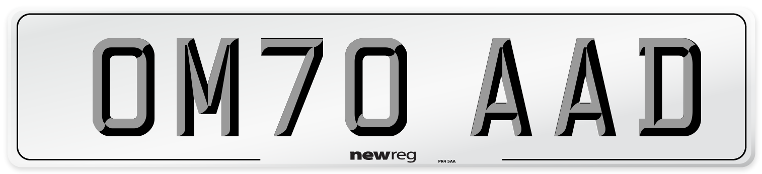 OM70 AAD Front Number Plate
