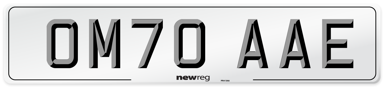 OM70 AAE Front Number Plate