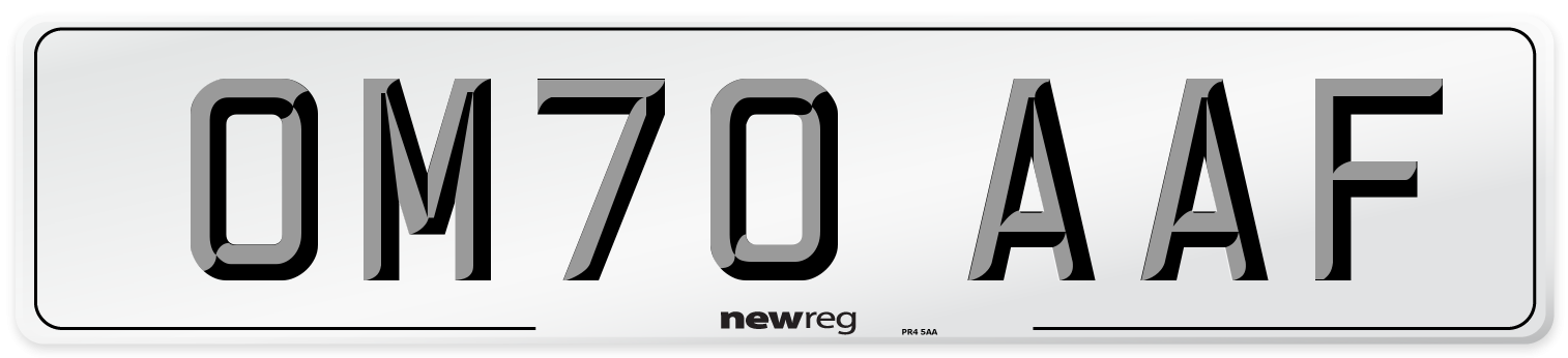 OM70 AAF Front Number Plate