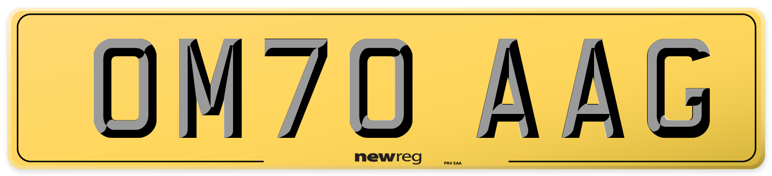 OM70 AAG Rear Number Plate