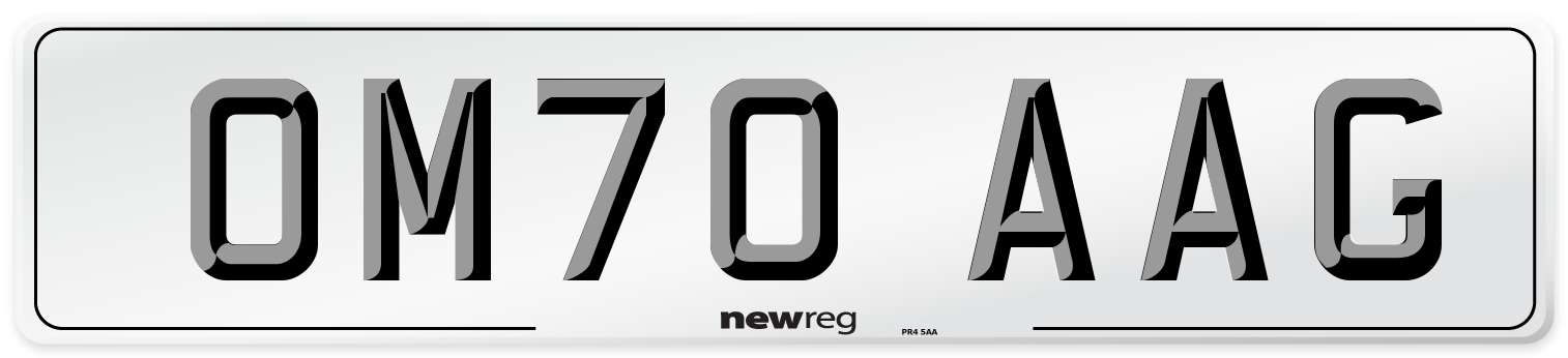 OM70 AAG Front Number Plate