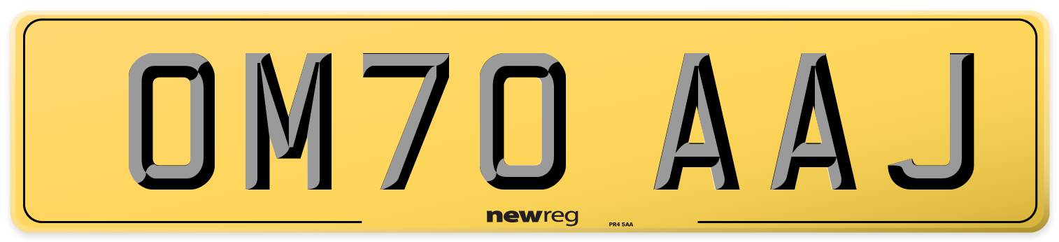 OM70 AAJ Rear Number Plate