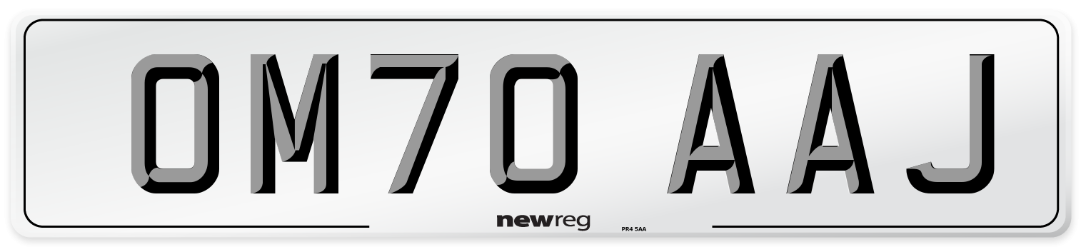 OM70 AAJ Front Number Plate