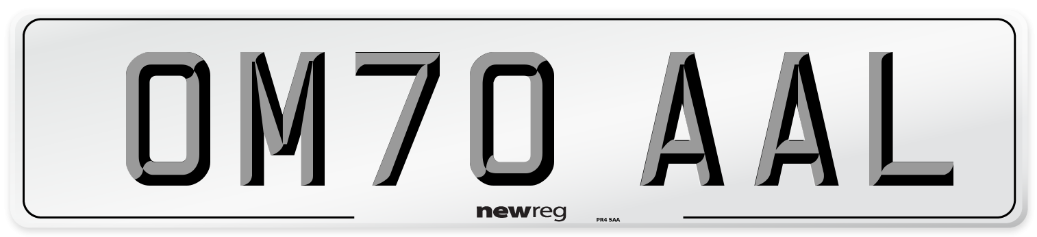 OM70 AAL Front Number Plate