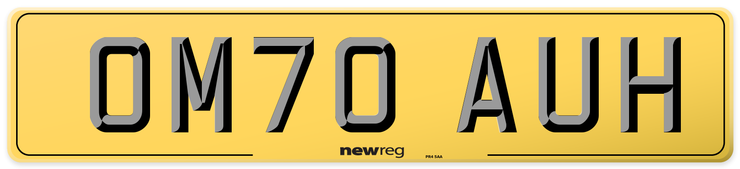 OM70 AUH Rear Number Plate