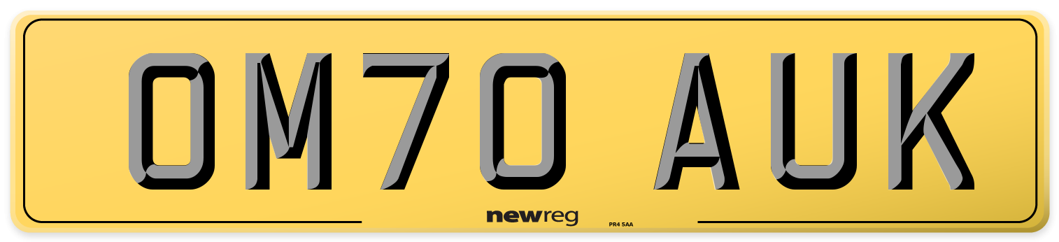 OM70 AUK Rear Number Plate
