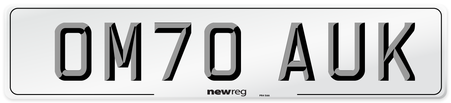 OM70 AUK Front Number Plate
