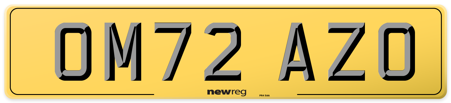 OM72 AZO Rear Number Plate