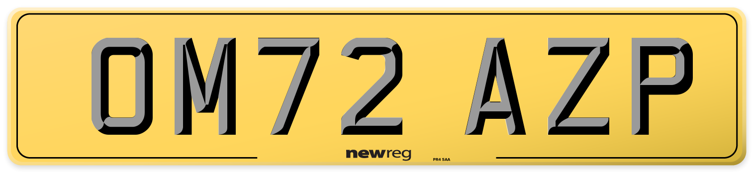 OM72 AZP Rear Number Plate